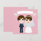 huwelijksuitnodiging lieftallig stel kaart (Voorkant / Achterkant)