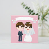 huwelijksuitnodiging lieftallig stel kaart (Staand voorkant)