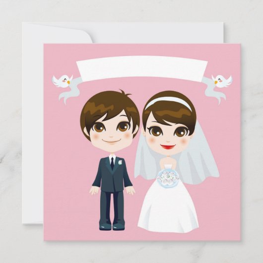 huwelijksuitnodiging lieftallig stel kaart (Voorkant)