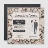 huwelijksuitnodiging magnetische uitnodiging (Voorkant / Achterkant)