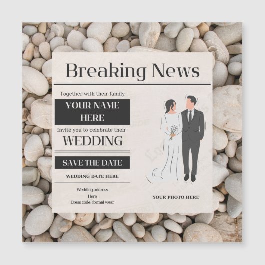 huwelijksuitnodiging magnetische uitnodiging (Voorkant)