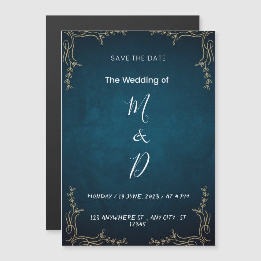 huwelijksuitnodiging magnetische uitnodiging (Voorkant / Achterkant)