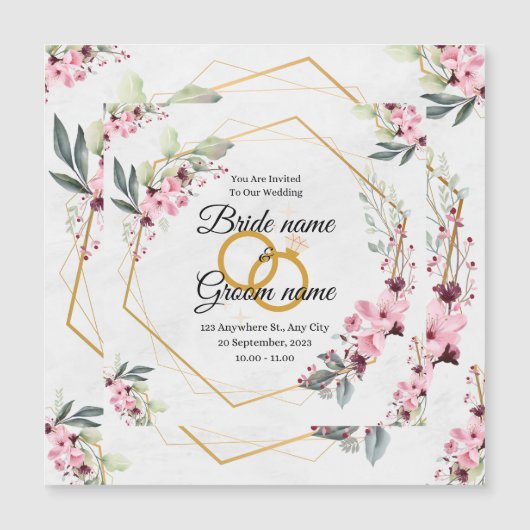 huwelijksuitnodiging magnetische uitnodiging (Voorkant)