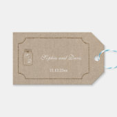 huwelijksuitnodiging | Mason Jar Linen Cadeaulabel (Voorkant (Horizontaal))