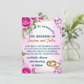 Huwelijksuitnodiging met bloemen kaart (Staand voorkant)