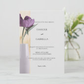 huwelijksuitnodiging met bloemvet kaart (Staand voorkant)