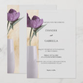 huwelijksuitnodiging met bloemvet kaart (Voorkant / Achterkant)
