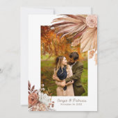 Huwelijksuitnodiging met Boho Flowers Sjabloon Kaart (Achterkant)