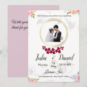 huwelijksuitnodiging met een paar pic kaart (Voorkant / Achterkant)