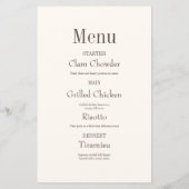 Huwelijksuitnodiging met Elegant Typografie menu (Achterkant)