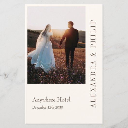 Huwelijksuitnodiging met Elegant Typografie progra (Voorkant)