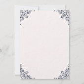 Huwelijksuitnodiging met elegante hoek Design Kaart (Achterkant)