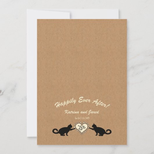 Huwelijksuitnodiging met Feestverlichting en Katte Kaart (Achterkant)