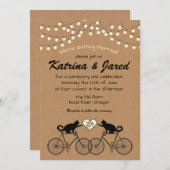 Huwelijksuitnodiging met Feestverlichting en Katte Kaart (Voorkant / Achterkant)