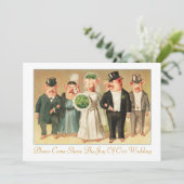 Huwelijksuitnodiging met Formele Varken Bruids Par Kaart (Staand voorkant)