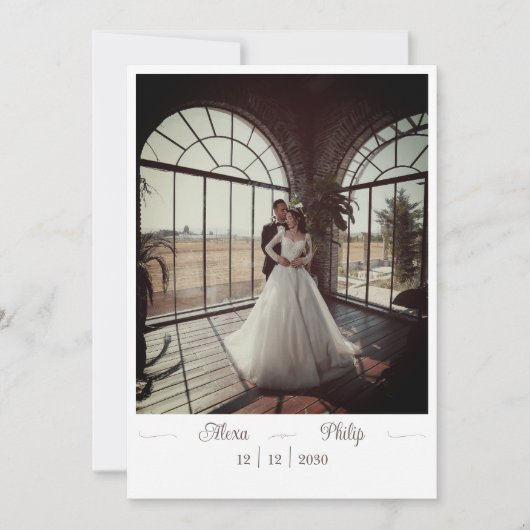Huwelijksuitnodiging met foto kaart (Voorkant)