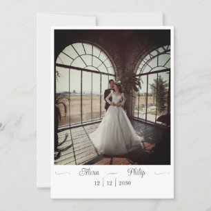 Huwelijksuitnodiging met foto kaart