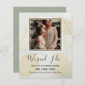 Huwelijksuitnodiging met foto van het koppel met e (Voorkant / Achterkant)