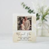 Huwelijksuitnodiging met foto van het koppel met e (Staand voorkant)