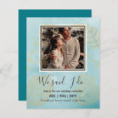 Huwelijksuitnodiging met foto van het paar voor ee (Voorkant / Achterkant)