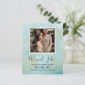 Huwelijksuitnodiging met foto van het paar voor ee (Staand voorkant)