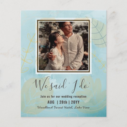 Huwelijksuitnodiging met foto van het paar voor ee (Voorkant)