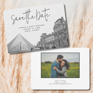 Huwelijksuitnodiging met foto van Paris Save the D Kaart