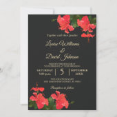 Huwelijksuitnodiging met heldere hibiscusbloem kaart (Voorkant)