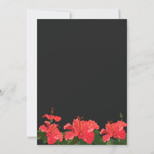 Huwelijksuitnodiging met heldere hibiscusbloem kaart (Achterkant)