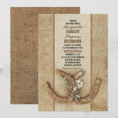 Huwelijksuitnodiging met Hoefijzers Kaart (Voorkant / Achterkant)