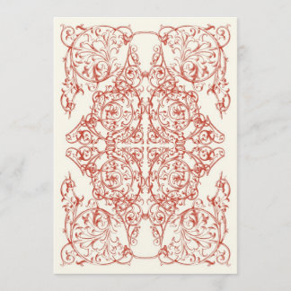 Huwelijksuitnodiging met hoekversiering (Kardinaal Kaart