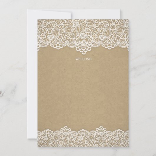 huwelijksuitnodiging met kant kaart (Achterkant)