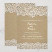 huwelijksuitnodiging met kant kaart (Voorkant / Achterkant)