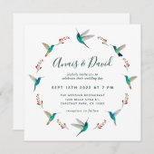 Huwelijksuitnodiging met kolibrie aankondiging (Voorkant / Achterkant)