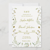 Huwelijksuitnodiging met madeliefjes – Elegante Bl Kaart (Voorkant)