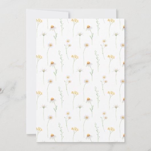 Huwelijksuitnodiging met madeliefjes – Elegante Bl Kaart (Achterkant)