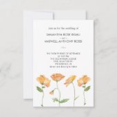 Huwelijksuitnodiging met QR Code Sinaasappel Flowe Kaart (Voorkant)