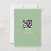 Huwelijksuitnodiging met QR Code Sinaasappel Flowe Kaart (Achterkant)