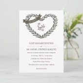 Huwelijksuitnodiging met rustieke pijnboomstructuu kaart (Staand voorkant)