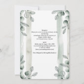 Huwelijksuitnodiging met salie eucalyptus botanisc kaart (Achterkant)