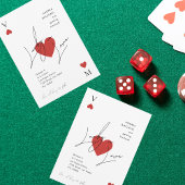 Huwelijksuitnodiging met speelkaart en casino-them save the date