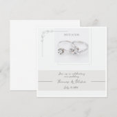  huwelijksuitnodiging met twee ringen kaart (Voorkant / Achterkant)
