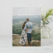 Huwelijksuitnodiging met verticale foto aankondiging (Staand voorkant)