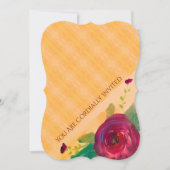 Huwelijksuitnodiging met wijn Roos Kaart (Voorkant)