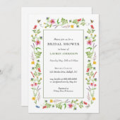 Huwelijksuitnodiging met wilde bloemen en bijen aankondiging (Voorkant / Achterkant)