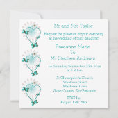 Huwelijksuitnodiging Mint Hart en Vlinders Kaart (Achterkant)