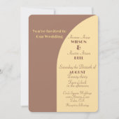 Huwelijksuitnodiging Mocha Mousse gebogen platte K (Voorkant)