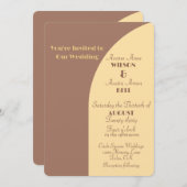Huwelijksuitnodiging Mocha Mousse gebogen platte K (Voorkant / Achterkant)