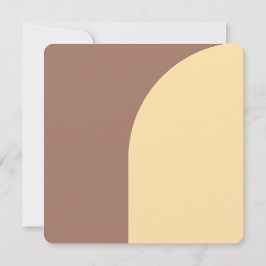 Huwelijksuitnodiging Mocha Mousse gebogen platte K (Achterkant)