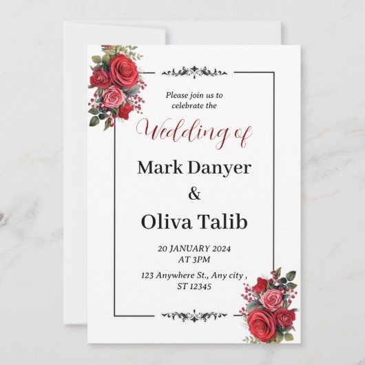 huwelijksuitnodiging | Modern en elegant Kaart (Voorkant)